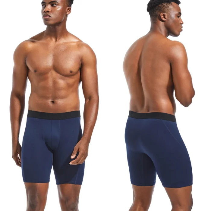 4pcs long Men's underpants Sports Leggings Boxer shorts mens polyester underwear man Quick-drying boxer for men Bottom Shorts - Image 2