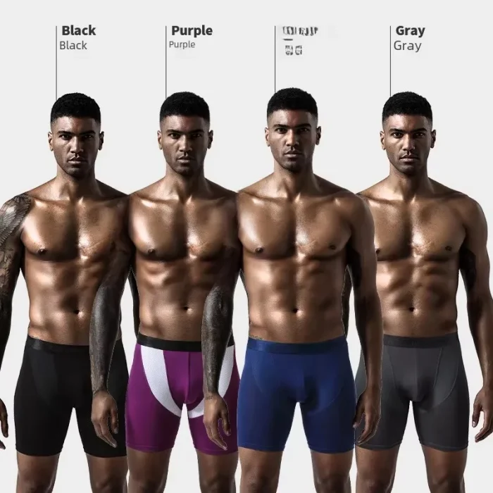 Men Sporty Anti-wear Modal Underwear Running Fitness Tight Long Leg Quick Drying Extension Flat Corner Pants - Image 4